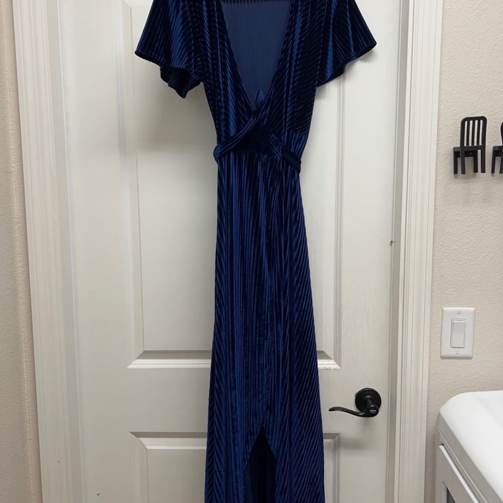 Baltic born velvet navy maxi dress - Picture 6 of 7